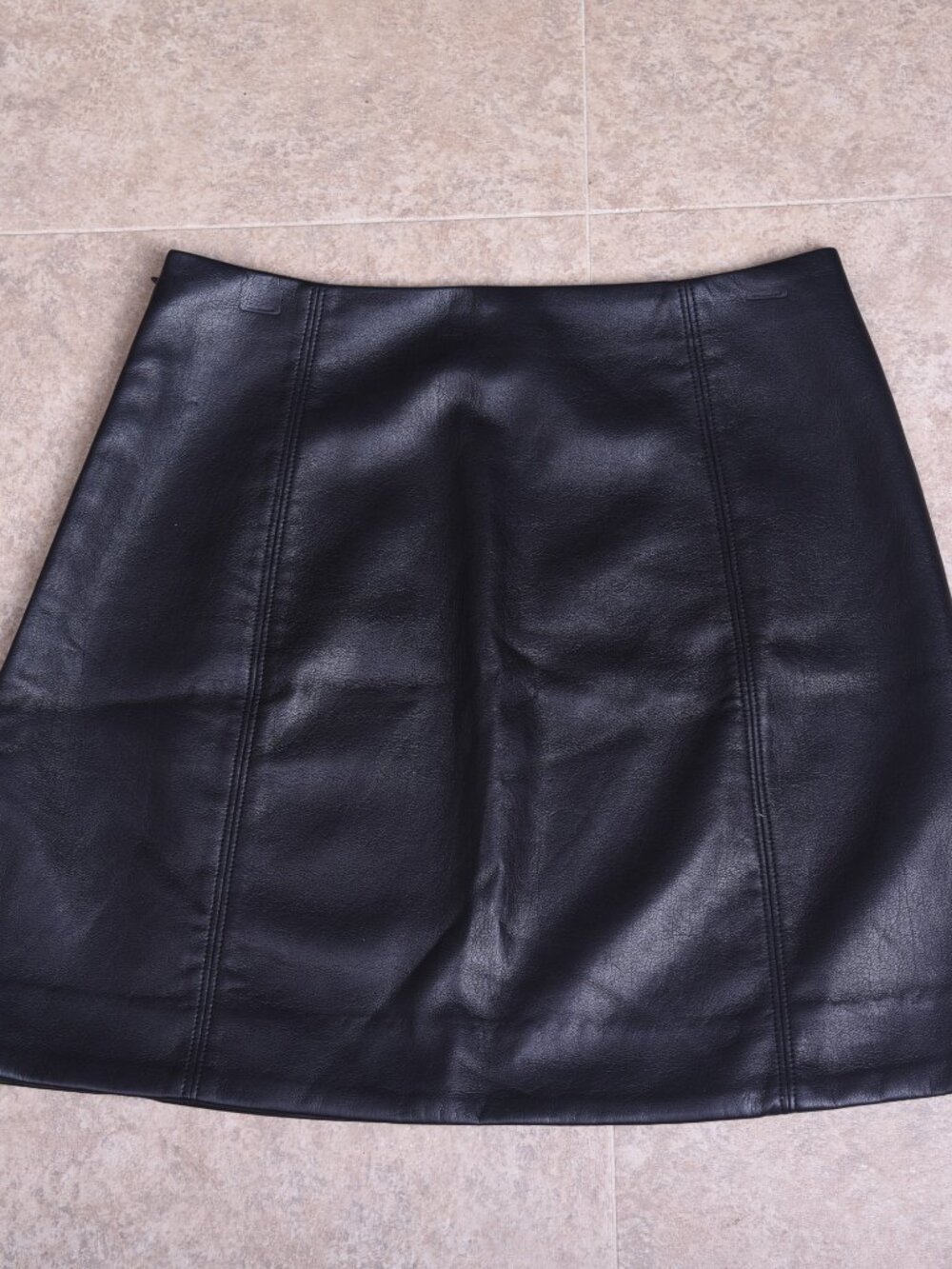Babaton Faux Leather A-Line Skirt